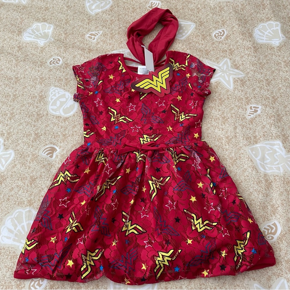 Toddler Girls’ Wonder Woman Lace Dress w/ Headband Size XS 4/5